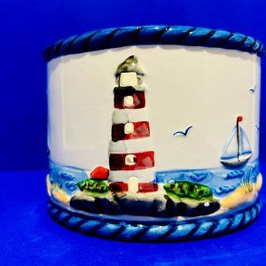 NEW… Handmade Nautical Scenery Ceramic Candle Holder